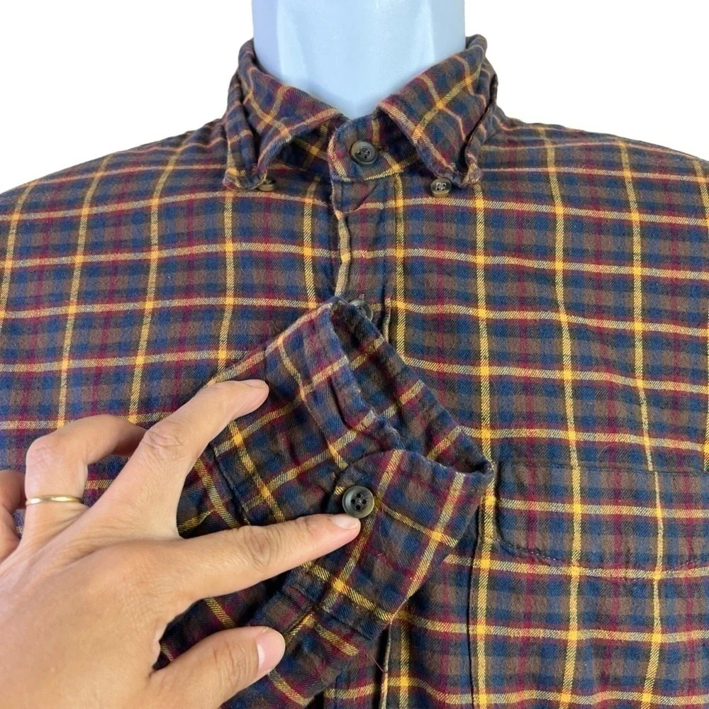J.Crew Men’s Casual Shirt Button Down Plaid Brown Size S